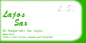 lajos sax business card